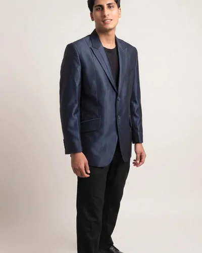 Saco / Blazer Satinado Azul Noche