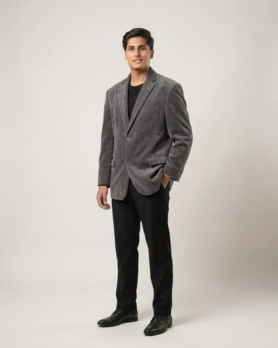 Blazer de Terciopelo / Velvet Jacket Gris Plomo